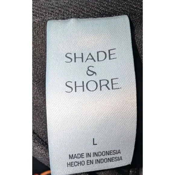 NWOT Shade & Shore Swimsuit Large Center Ring Tummy Control Floral Black Bandeau - Picture 6 of 7